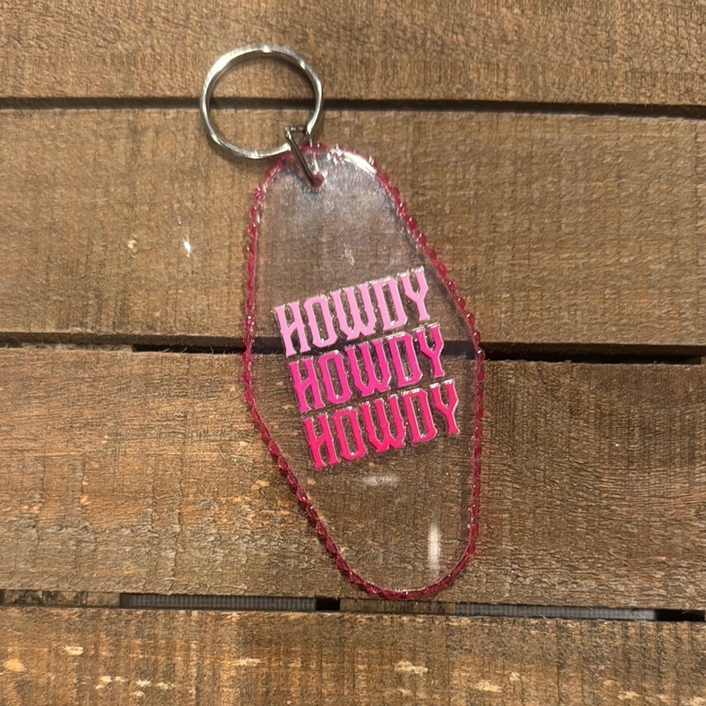 Pink Howdy Keychain